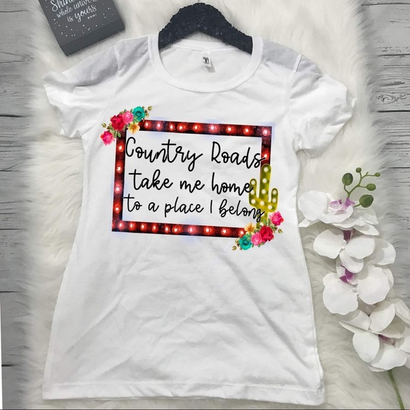 NWT Country Roads Take Me Home Graphic T-Shirt - Picture 1 of 4